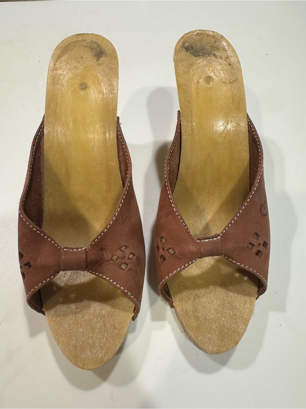 1970s-80s Vintage Candie’s Brown Open-Toe Mules